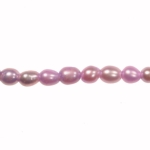 8x6mm Lavender Freshwater Rice Pearls Large 1.2mm Hole - 16 Inch Strand