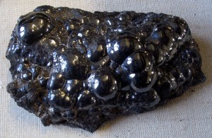 Here is a picture of that shiny pyrolusite covering a botryoidal formation.