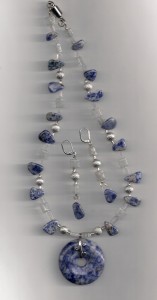 Sodalite bead necklace set