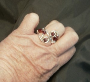 Freeform Garnet ring by Marcia Scarborough