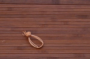 Invisibilite Cabochon wrapped in bronze wire by Rose Marion